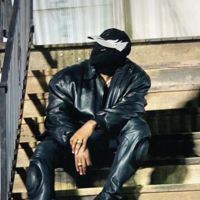 Dark Black Balaclava worn by Kanye West as seen on the Instagram account of @whatsonthestar2