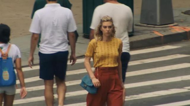 Blue Suede handbag worn by Alina Reynolds (Vanessa Kirby) as seen in  Italian Studies movie outfits | Spotern