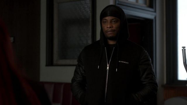 Givenchy reversible logo-print puffer jacket worn by Cane Tejada (Woody  McClain) as seen in Power Book II: Ghost (S02E03)
