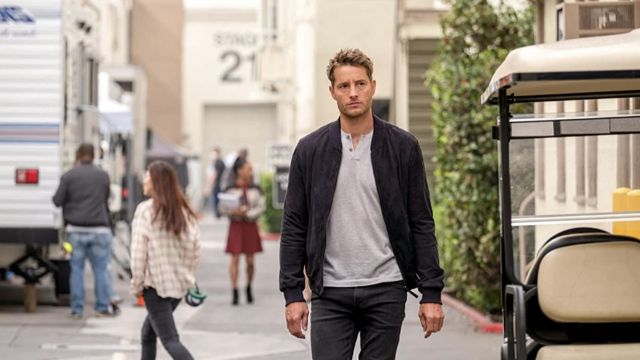 Velvet Bomber Jacket worn by Kevin Pearson (Justin Hartley) as seen in This Is Us clothes from Season 6 Episode 1