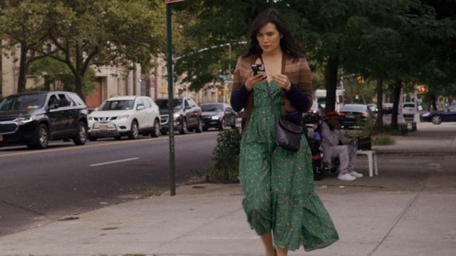 The floral dress green worn by Zoe (Zoë Chao) in the series Modern Love (Season 2 Episode 2)