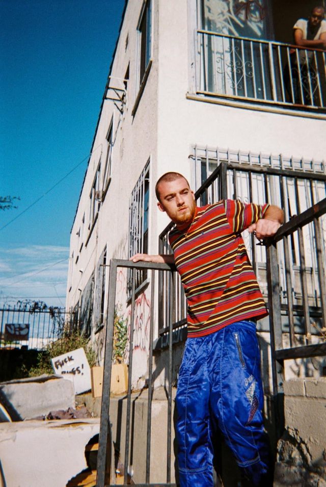Red Striped T-shirt worn by Angus Cloud (Fezco in Euphoria) as seen in Instagram picture