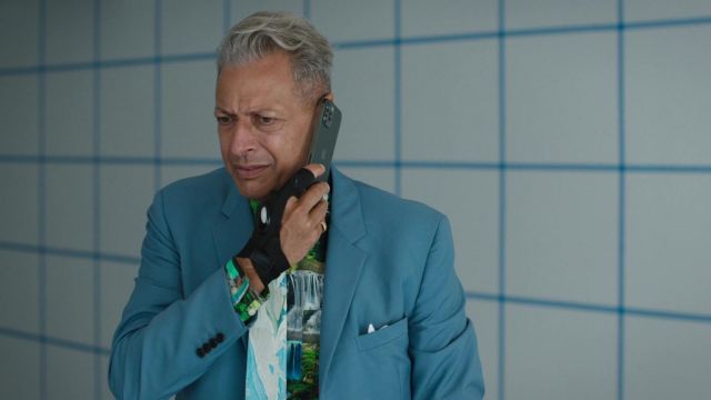 Printed shirt worn by Tunnel Quinn (Jeff Goldblum) as seen in Search Party TV show outfits (S05E03)