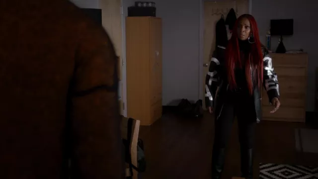 Chanel leather Jacket worn by Monet (Mary J. Blige) as seen in Power Book  II: Ghost TV series (Season 2 Episode 7)