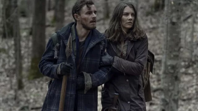 Plaid Coat worn by Alden (Callan McAuliffe) as seen in The Walking Dead TV show outfits (Season 11 Episode 3)