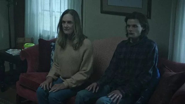 Chemise à carreaux bleu porté par Wyatt Langmore (Charlie Tahan) comme on le voit dans Ozark (S04E07)