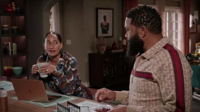 Floral Print Tracksuit Ensemble worn by Rainbow Johnson (Tracee Ellis Ross) as seen in black-ish (S08E04)