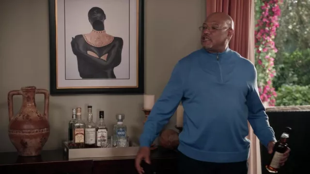 1/4 Zip Sweater worn by Pops (Laurence Fishburne) as seen in black-ish TV series outfits (Season 8 Episode 4)