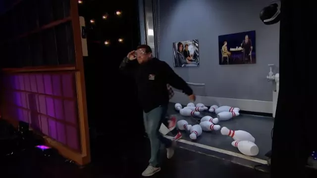 Grey sneakers worn by James Corden as seen in The Late Late Show with James Corden on February 1st, 2022