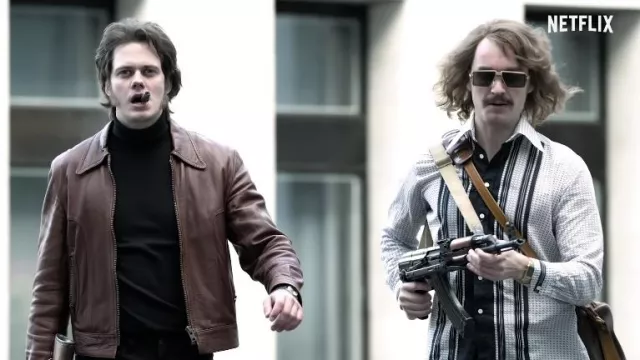 Brown leather jacket worn by Clark Olofsson (Bill Skarsgård) as seen in  Clark TV series outfits (Season 1) | Spotern