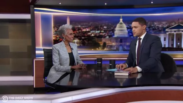 Grey Blazer Jacket worn by Dorothy Butler Gilliam as seen in The Daily Show with Trevor Noah on February 7, 2022
