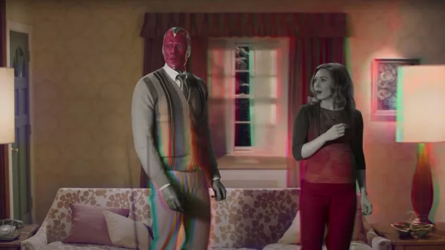 Grey Striped Cardigan worn by Vision (Paul Bettany) as seen in WandaVision TV series (Season 1 Episode 3)
