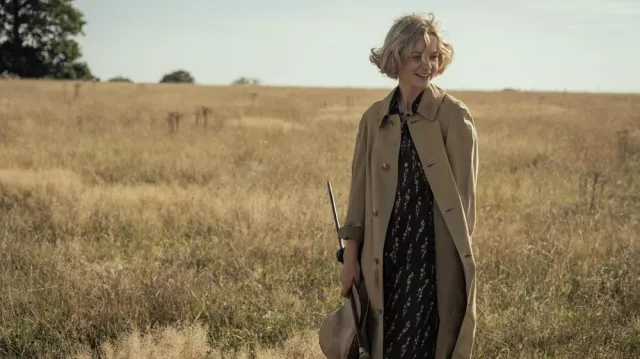 Long Trench Coat worn by Edith Pretty (Carey Mulligan) as seen in The Dig Movie wardrobe