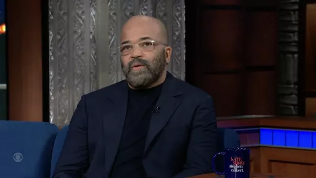 Grey eyeglasses worn by Jeffrey Wright as seen in The Late Show with Stephen Colbert on February 14, 2022