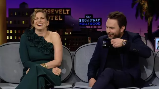 Gold watch worn by Charlie Day as seen in The Late Late Show with James Corden on February 15, 2022