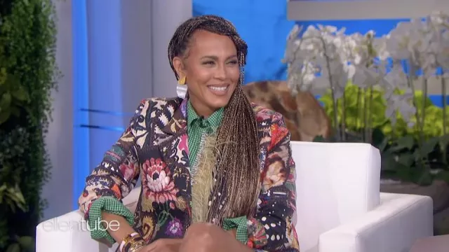 Floral print Blazer Jacket worn by Nicole Ari Parker as seen in The Ellen DeGeneres Show 