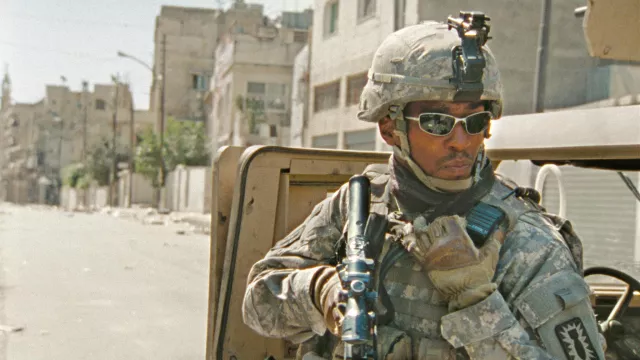 Silver Sunglasses worn by Sergeant JT Sanborn (Anthony Mackie) as seen in The Hurt Locker movie