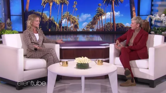 Plaid blazer and pants suit ensemble worn by Glennon Doyle as seen in The Ellen DeGeneres Show
