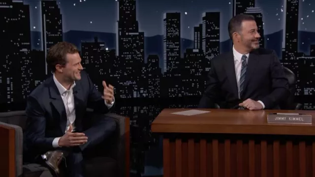 Brown formal shoes worn by Jamie Dornan as seen in Jimmy Kimmel Live! TV show