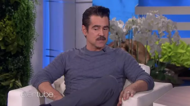 Grey sweater worn by Colin Farrell as seen in The Ellen DeGeneres Show 