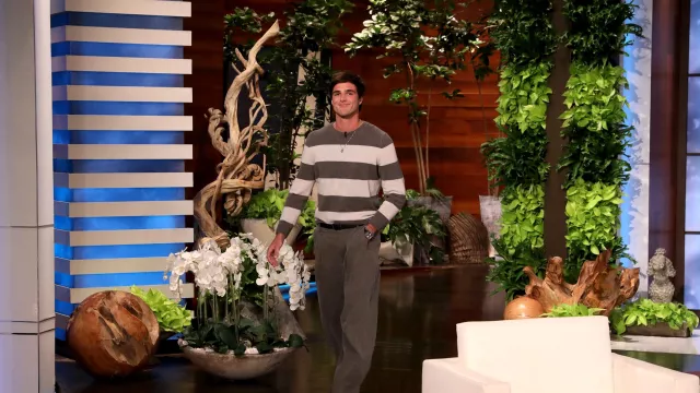 Pantalon baggy gris porté par Jacob Elordi vu dans The Ellen DeGeneres Show 