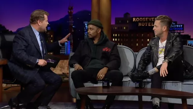 Black hoodie worn by Lakeith Stanfield in The Late Late Show with James Corden 