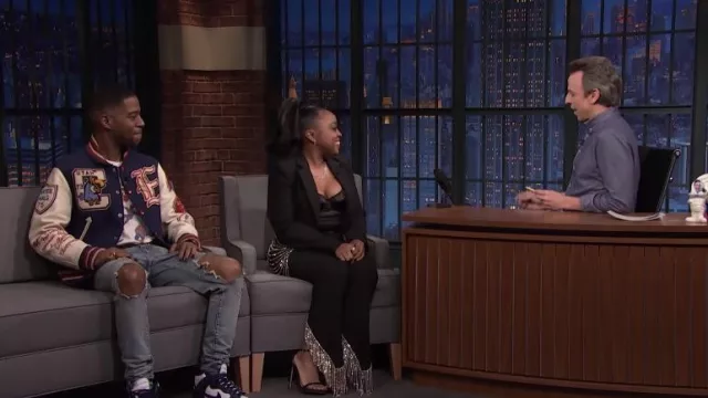 Fringed Pants worn by Quinta Brunson as seen in Late Night with Seth Meyers on March 16, 2022
