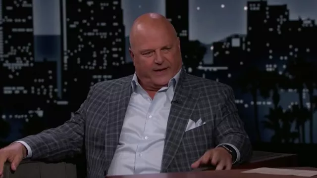 Plaid Blazer Jacket worn by Michael Chiklis as seen in Jimmy Kimmel Live! on March 23, 2022