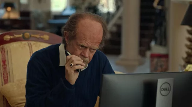 Bague en pierre noire portée par Richard Fuisz (William H. Macy) comme on le voit dans les tenues de la série télévisée The Dropout (S01E06)