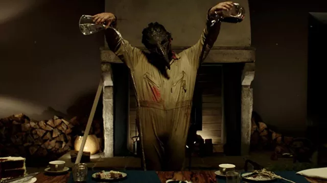 Crow mask worn by John Wickes (Will Kemp) in Barbarians movie wardrobe