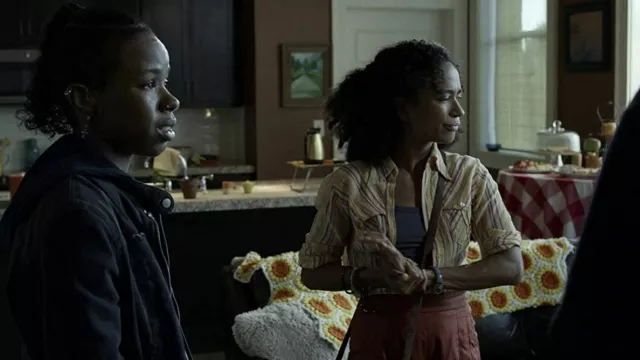 Yellow Striped Shirt worn by Connie (Lauren Ridloff) as seen in The Walking Dead TV show wardrobe (Season 11 Episode 15)