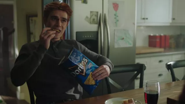 Grey Henley Long Sleeve T-shirt worn by Archie Andrews (KJ Apa) as seen in Riverdale TV show (S06E07)