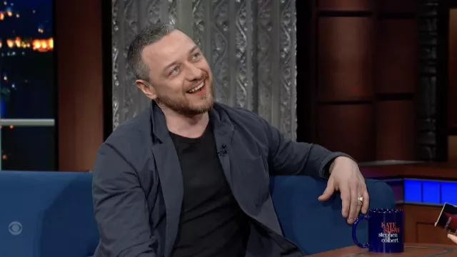 Grey Blazer Jacket worn by James McAvoy as seen in The Late Show with Stephen Colbert