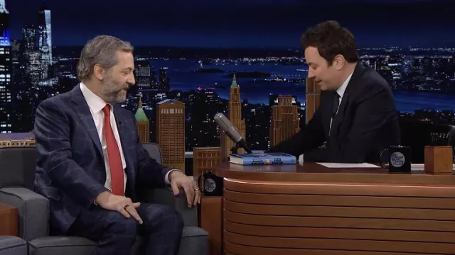 Plaid Blue Suit worn by Judd Apatow in The Tonight Show Starring Jimmy Fallon