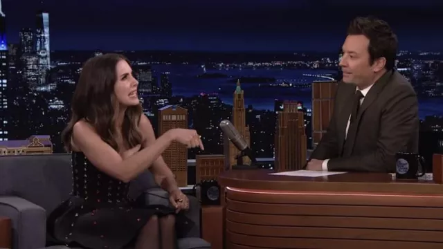 Dress with jewels worn by Alison Brie as seen in The Tonight Show Starring Jimmy Fallon