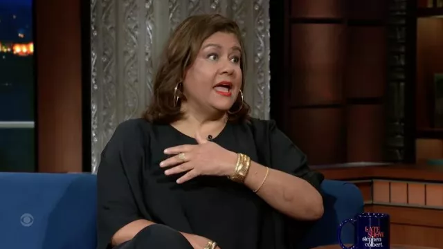 Gold bracelet worn by Elizabeth Alexander as seen in The Late Show with Stephen Colbert