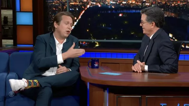 Printed Socks worn by Pete Holmes as seen in The Late Show with Stephen Colbert