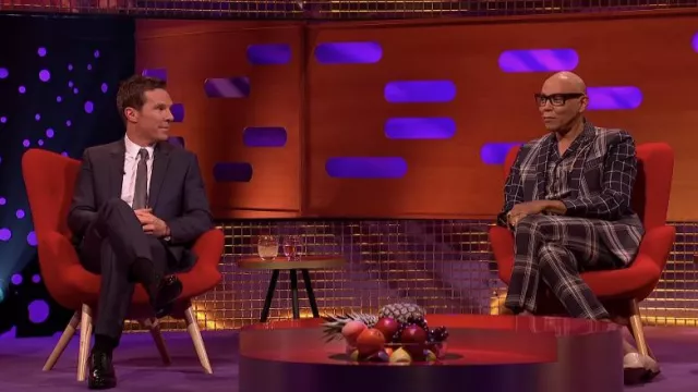 Plaid Suit Ensemble worn by RuPaul as seen in The Graham Norton Show