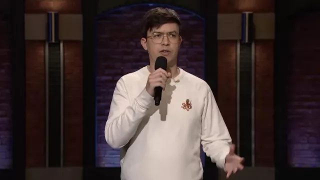 Octopus White Crewneck Sweatshirt worn by Phil Wang as seen in Late Night with Seth Meyers