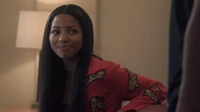 Red Leopard Print Top worn by Thea Mays (Camille Hyde) as seen in All American: Homecoming Wardrobe (Season 1 Episode 9)