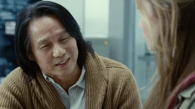 Camel Cardigan worn by Dr. Henry Wu (B.D. Wong) as seen in Jurassic World Dominion