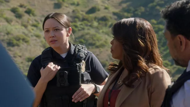 Black Watch worn by Lucy Chen (Melissa O'Neil) as seen in The Rookie TV show outfits (Season 4 Episode 20)