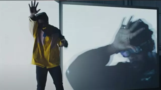 Baby Keem's yellow jacket in his family ties music video with Kendrick Lamar