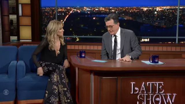 Printed Pants worn by Sheryl Crow as seen in The Late Show with Stephen Colbert
