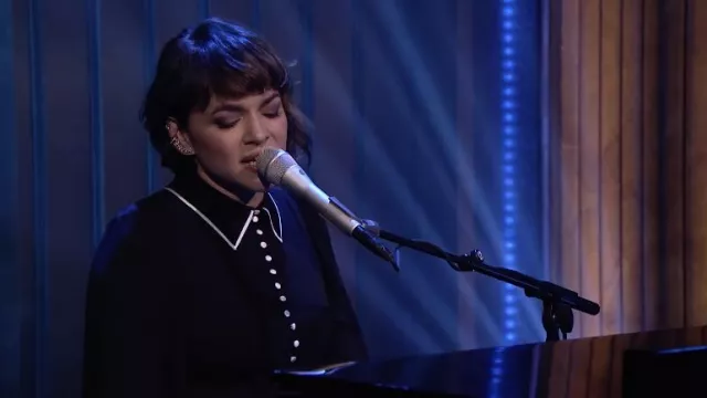 Collar Dress worn by Norah Jones as seen in The Tonight Show Starring Jimmy Fallon on May 5, 2022