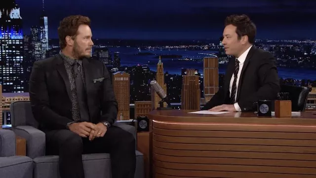 Printed Shirt worn by Chris Pratt as seen in The Tonight Show Starring Jimmy Fallon on May 5, 2022