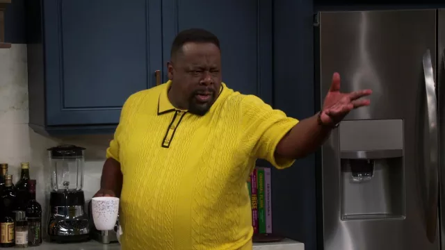 Yellow Polo Shirt worn by Calvin (Cedric the Entertainer) as seen in The Neighborhood TV series outfits (Season 4 Episode 20)