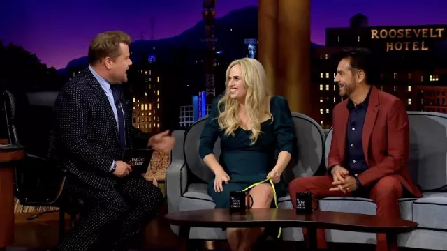 Green Dress worn by Rebel Wilson as seen in The Late Late Show with James Corden
