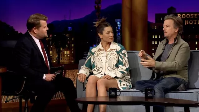 Olive Green Zip Jacket worn by David Spade as seen in The Late Late Show with James Corden