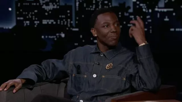 Denim Overshirt Jacket worn by Jerrod Carmichael as seen in Jimmy Kimmel Live!